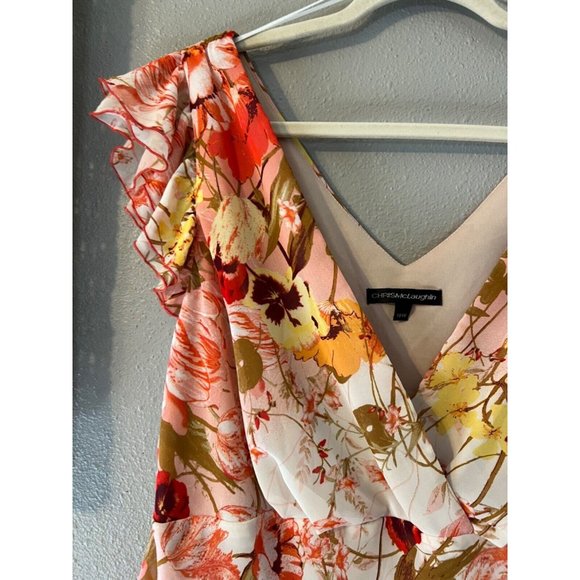 Chris McLaughlin A Line Dress 18W Belt Floral Flowy Stretch Career Church - Picture 7 of 9